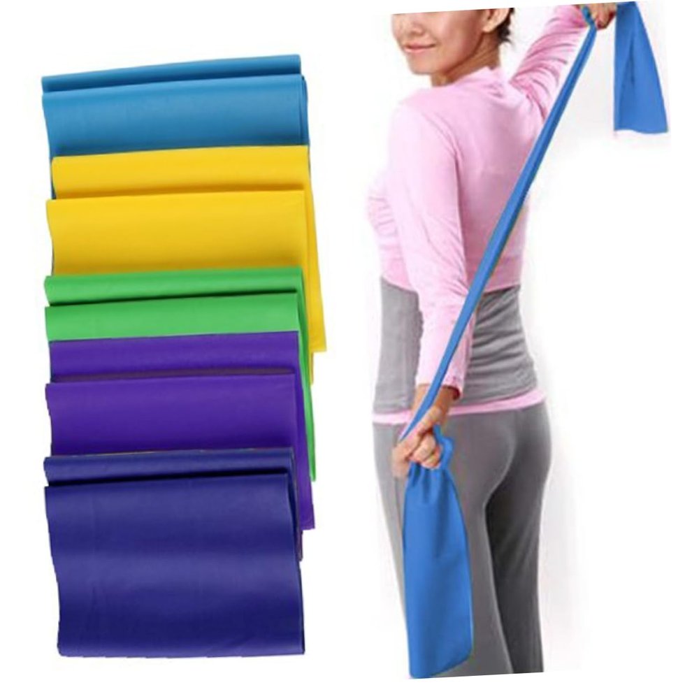 balacoo 1.5m Durable Stretch Resistance Band Rubber Fitness Band for Yoga Flexibility Strength Training Random Color for Arms Legs Back Exercises
