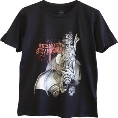 Avenged Sevenfold - Unisex Spine Climber T-Shirt, Licensed Band Graphic T-Shirts by Rock Off, Color Black, Licensed Band Graphic T-Shirts by Rock Off, Size: Medium