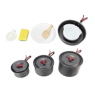 WHAMVOX 1set Camping Cookware Set Folding Pots and Utensils for Outdoor Cooking Backpacking and BBQ Person Capacity Safe Handles for Picnics and Camping Adventures