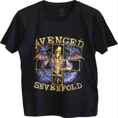 Dress Code Avenged Sevenfold - Unisex Stellar T-Shirt, Licensed Band Graphic T-Shirts by Rock Off, Color Black, Licensed Band Graphic T-Shirts by Rock Off, Size: X-Large
