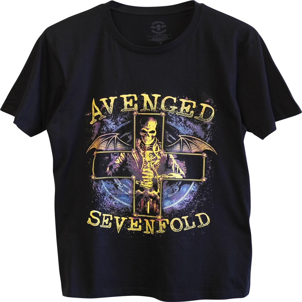 Dress Code Avenged Sevenfold - Unisex Stellar T-Shirt, Licensed Band Graphic T-Shirts by Rock Off, Color Black, Licensed Band Graphic T-Shirts by Rock Off, Size: X-Large