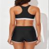 Aleumdr Womens Tankini Swimsuits Athletic Three Piece Tummy Control Bathing Suits with Shorts Modest Swimsuits for Women Black Floral X-Large view 3