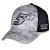 Checkered Flag Sports Kyle Larson #5 NASCAR 2024 Digital Camo Structured Front Black Mesh Hat, Gray view 2