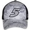 Checkered Flag Sports Kyle Larson #5 NASCAR 2024 Digital Camo Structured Front Black Mesh Hat, Gray view 3