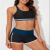 Aleumdr Womens Tankini Swimsuits Athletic Three Piece Tummy Control Bathing Suits with Shorts Modest Swimsuits for Women Sail Blue Medium view 3