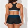 Aleumdr Womens Tankini Swimsuits Athletic Three Piece Tummy Control Bathing Suits with Shorts Modest Swimsuits for Women Sail Blue Medium view 4