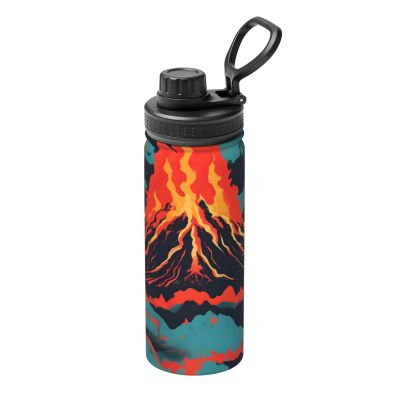 GaxfjRu Volcano Sports Insulated Water Bottle - Premium 18 oz. Stainless Steel Hydration Bottle for Outdoor Enthusiasts