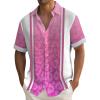 NineFit Basics Mens Shirts Graphic Loose Fit Heavyweight Short-SleevePocket T-Shirt Tropical Holiday Beach Shirts Rash Guard Fishing Running Quick Dry Lightweight Tops Pink, 3X-Large view 3