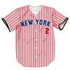 TIFIYA New York Jeter 2 Stripes Baseball Jersey NY Softball Short Sleeve Button Shirts for Youth Men Women T190-Pink-L view 2