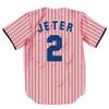TIFIYA New York Jeter 2 Stripes Baseball Jersey NY Softball Short Sleeve Button Shirts for Youth Men Women T190-Pink-L view 3
