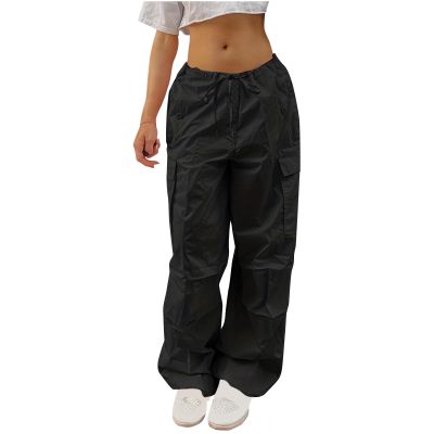 Akklian Women's Parachute Pants Fashion Y2k Cargo Pants Baggy Harajuku Casual Streetwear Cute Sweet Pants for Teen Girls 2024