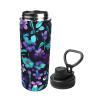 GaxfjRu purple and teal flower Sports Insulated Water Bottle - Premium 18 oz. Stainless Steel Hydration Bottle for Outdoor Enthusiasts view 2