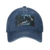 QHWLR Hacker Attack Print Washed Cowboy Baseball Cap for Adults Adjustable Caps Fashion Cap A Sun Hat Navy Blue view 2