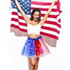 Jewemai Light Up 4th of July Tutu Skirt Glitter Tutu Skirt Independence Day Stars Layered Tutus for Girls Party Carnival (Style-B) Multi view 2