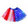 Jewemai Light Up 4th of July Tutu Skirt Glitter Tutu Skirt Independence Day Stars Layered Tutus for Girls Party Carnival (Style-B) Multi view 3