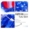 Jewemai Light Up 4th of July Tutu Skirt Glitter Tutu Skirt Independence Day Stars Layered Tutus for Girls Party Carnival (Style-B) Multi view 4