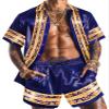 ZSJR Mens Hawaiian Party African Attire Satin Shirt Camisas Guayaberas Para Hombre Clothes Clothes Rack 2 Piece Valentine Outfits 90s Tracksuit Romper Pajamas Vacation Tropical Christmas Shirt for Men view 1