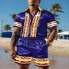 ZSJR Mens Hawaiian Party African Attire Satin Shirt Camisas Guayaberas Para Hombre Clothes Clothes Rack 2 Piece Valentine Outfits 90s Tracksuit Romper Pajamas Vacation Tropical Christmas Shirt for Men view 2