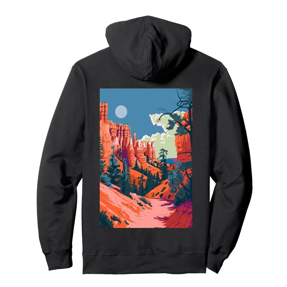 Bryce Canyon Utah Minimalist Art Pullover Hoodie