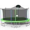 JINS&VICO 16FT Outdoor Trampoline,Round Backyard Trampoline with Safety Enclosure Net and Ladder, Backyard Trampoline,Recreational Heavy-Duty Trampoline with Basketball Hoop for Adult view 1