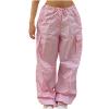 Akklian Women's Parachute Pants Fashion Y2k Cargo Pants Baggy Harajuku Casual Streetwear Cute Sweet Pants for Teen Girls 2024 view 1