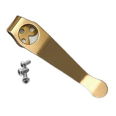 UPFIST 1PC Deep Carry Pocket Clip Fits for Spyderco Paramilitary 2 C81 C10, Premium CNC Titanium Back Clip with 3PCS Screws (Size : Gold)