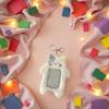 Labriciyon 1Pc White Cartoon Plush Photocard Holder with Keychain Pendant Kawaii Cat Cute Card Sleeve Student Card and ID Cases Medium Size, Lightweight and Portable Women's Card Cases view 2