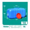WAZHOU Camping Square Barrel Plastic Bucket 45L/75L/100L Car Water Carrier Container,Blue Food-Grade Water Storage Container with Lid and Handle Multifunction Water Barrel(75L) view 2