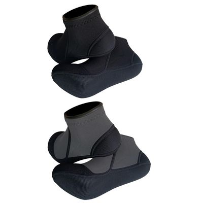 MYLEDI 2 Pairs Unisex Shorty Neoprene 3mm Wetsuit Socks for Snorkeling Swim Fins Scuba Diving Kayaking Surfing Beach Sports (Black+Grey, XXL)