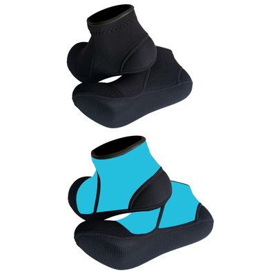 MYLEDI 2 Pairs Unisex Shorty Neoprene 3mm Wetsuit Socks for Snorkeling Swim Fins Scuba Diving Kayaking Surfing Beach Sports (Black+Blue, S)