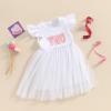 Baby Girls My 1st Birthday Outfits One Romper Two/Three Tutu Skirt Ruffle Embroidery Letter Summer Clothes(2-3 Years, White-Two) view 3
