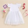 Baby Girls My 1st Birthday Outfits One Romper Two/Three Tutu Skirt Ruffle Embroidery Letter Summer Clothes(2-3 Years, White-Two) view 4