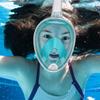 Full Face Snorkel Mask, Snorkeling Mask with Detachable Camera Mount, 180 Panoramic Anti-Fog Anti-Leak Diving Mask for Adult and Kids (Green, Small/Medium) view 2