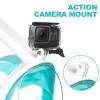 Full Face Snorkel Mask, Snorkeling Mask with Detachable Camera Mount, 180 Panoramic Anti-Fog Anti-Leak Diving Mask for Adult and Kids (Green, Small/Medium) view 4