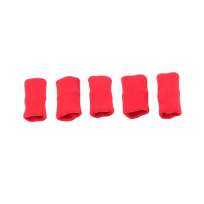 NOLITOY 5pcs Elastic Finger Cots Sports Finger Protectors and Breathable for Basketball and Volleyball Red