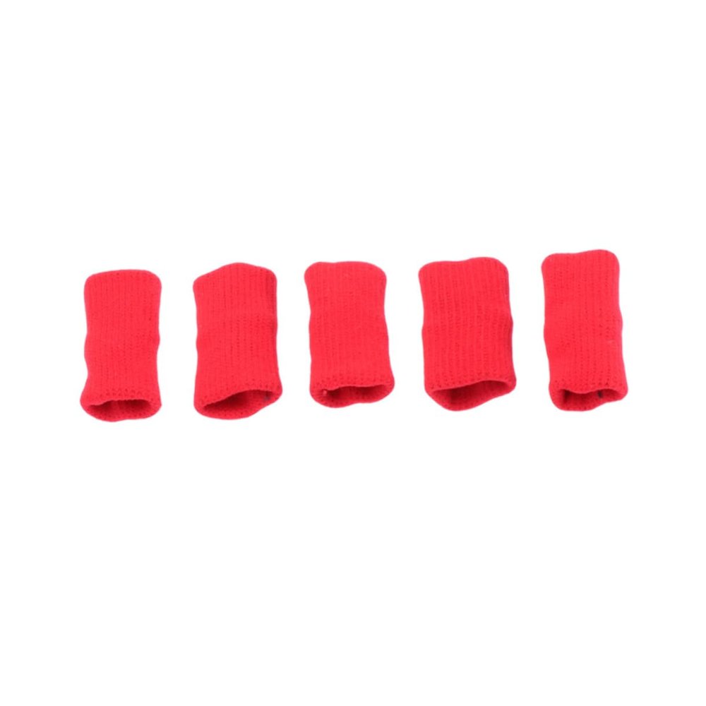 NOLITOY 5pcs Elastic Finger Cots Sports Finger Protectors and Breathable for Basketball and Volleyball Red