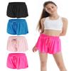 Celfaeree 3-4 Packs Girls Flowy Butterfly Shorts Athletic 2 in 1 Running Active Skirt Shorts, Workout Short for Kids Teens Black/Royal Blue/Pink/Hot Pink S view 1
