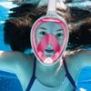Full Face Snorkel Mask, Snorkeling Mask with Detachable Camera Mount, 180 Panoramic Anti-Fog Anti-Leak Diving Mask for Adult and Kids (Pink, Small/Medium) view 2