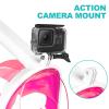 Full Face Snorkel Mask, Snorkeling Mask with Detachable Camera Mount, 180 Panoramic Anti-Fog Anti-Leak Diving Mask for Adult and Kids (Pink, Small/Medium) view 4