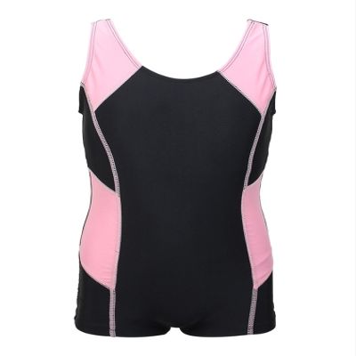 Sxiwei Kids Girls One Piece Athletic Surfing Bodysuit Sleeveless Beach Surfing Jumpsuit Bathing Suit Black&Pink 7-8 Years