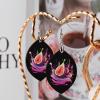 Fig Fruit Wooden Drop Earrings Teardrop Dangle Jewelry Fashion Pendant Earrings for Women view 4