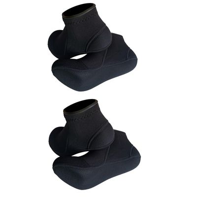 MYLEDI 2 Pairs Unisex Shorty Neoprene 3mm Wetsuit Socks for Snorkeling Swim Fins Scuba Diving Kayaking Surfing Beach Sports (Black+Black, M)