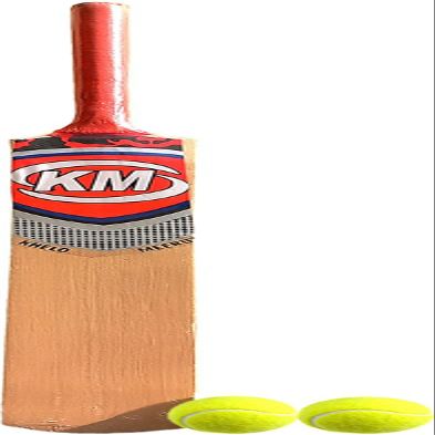 Generic Tennis Red Cricket Bat with Balls Small Size Short Handle Bat Men Small Size Training & Club Quality Premium Grade Popular Willow Bat for Tennis Ball