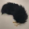 COSEARTUME Big Therian Fox Tail Cosplay Real Fur Wolf Tails Keychain Halloween Fox Costume Accessories for Kids Adult Black view 2