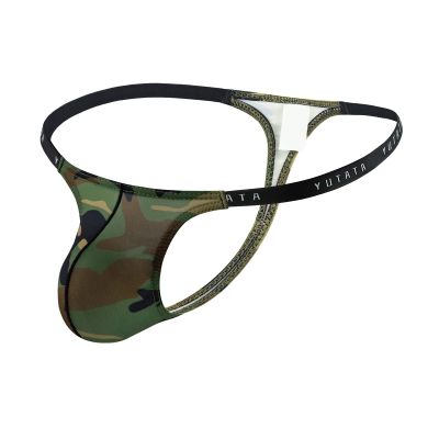 Aagomeyh Lingerie for Men Mens O-Ring Strap G-String Briefs Mesh See Through Butt-Flaunting Underwear Underwear Army Green