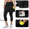 Xioker Women Athletic Skirts with Leggings,Skirted Leggings Skorts with Pockets(Black 3XL) view 4