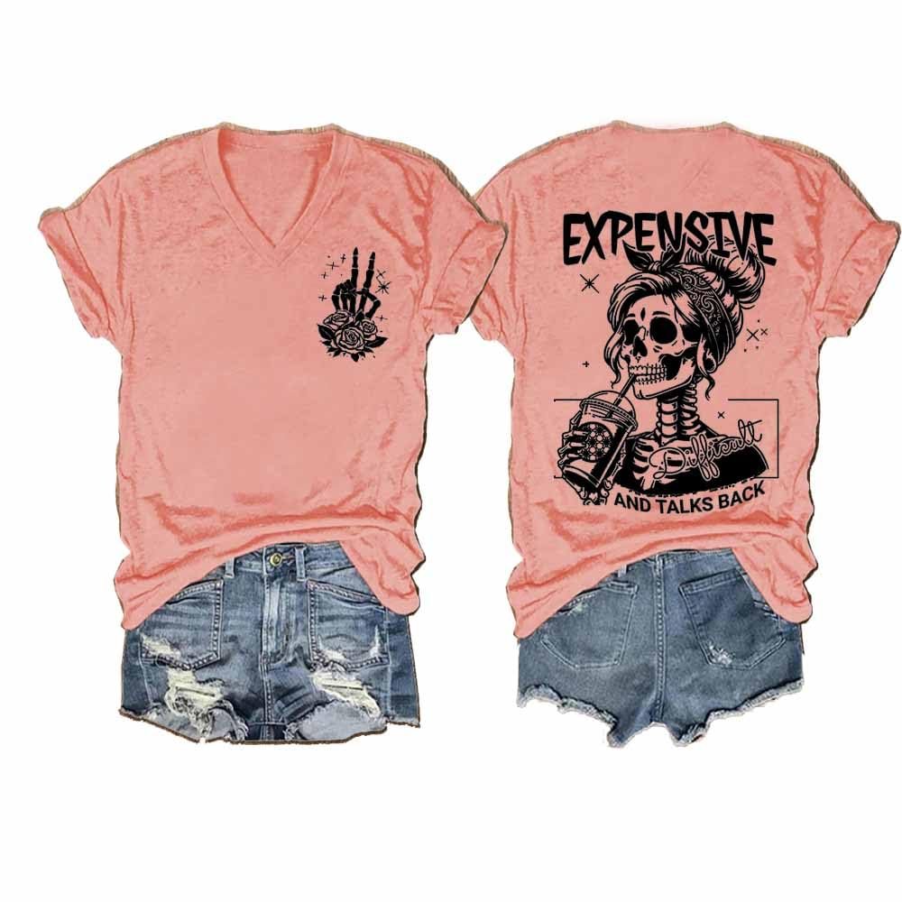 NineFit Basics Expensive Difficult and Talks Back Shirt V-Neck Expensive Difficult and Talks Back Hoodie Mother's Day Tshirt, 3X-Large, Sakura