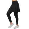 Xioker Women Skirted Full Length Leggings with Pockets,Tennis Skorts Skirts with Leggings Yoga Skorts(Black Full Length 4XL) view 1