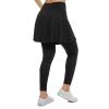 Xioker Women Skirted Full Length Leggings with Pockets,Tennis Skorts Skirts with Leggings Yoga Skorts(Black Full Length 4XL) view 2