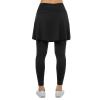 Xioker Women Skirted Full Length Leggings with Pockets,Tennis Skorts Skirts with Leggings Yoga Skorts(Black Full Length 4XL) view 4